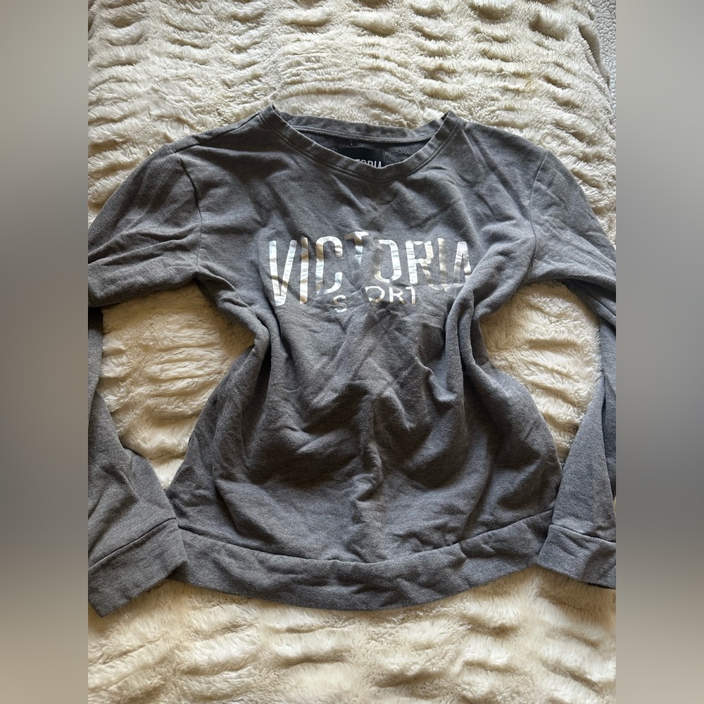 💓 Victoria secret sport gray medium pullover stretchy